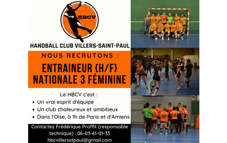 Recrutement Nationale 3 Féminine - Entraîneur